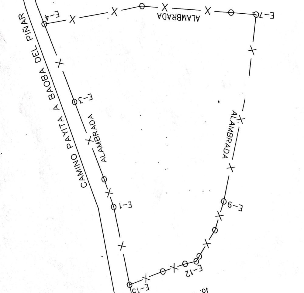 Survey plan of the park lot along Camino Payita a Baoba del Piñar