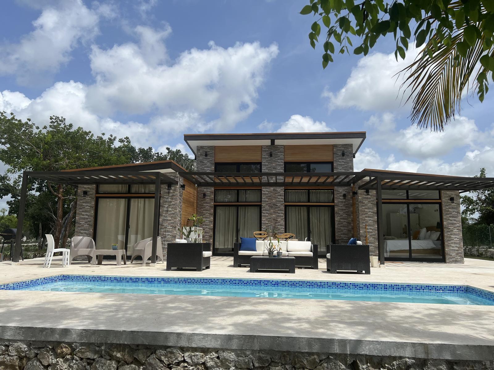 A finished villa with pool and terrace